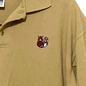 Bull Pig Embroidered Polo Shirt Mens XL Restaurant Advertising Foodie BBQ Casual